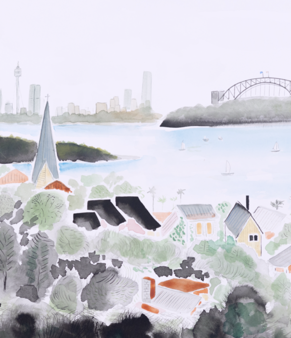 Sydney Harbour on a Windy Day by Wang Wei [Original Painting] - Image 7