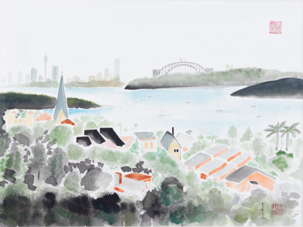 Sydney Harbour on a Windy Day by Wang Wei [Original Painting] - Image 3