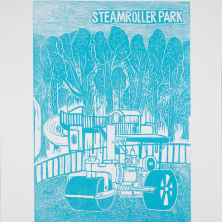 Steamroller Park Original Linocut Print