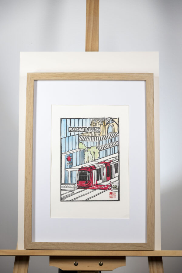Parramatta Square Original Linocut Print - Image 4