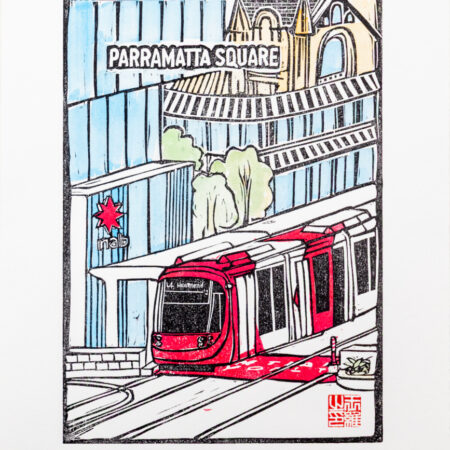 Parramatta Square Original Linocut Print