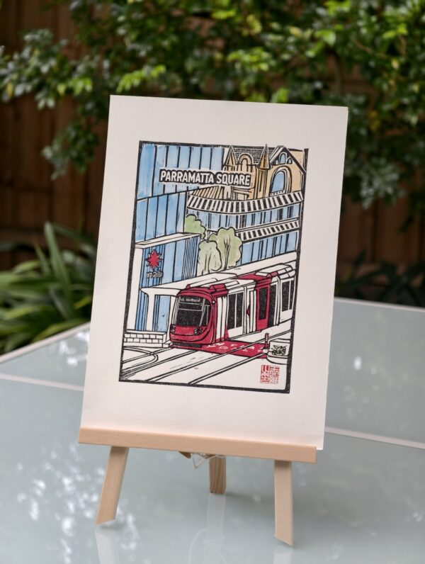 Parramatta Square Original Linocut Print - Image 3
