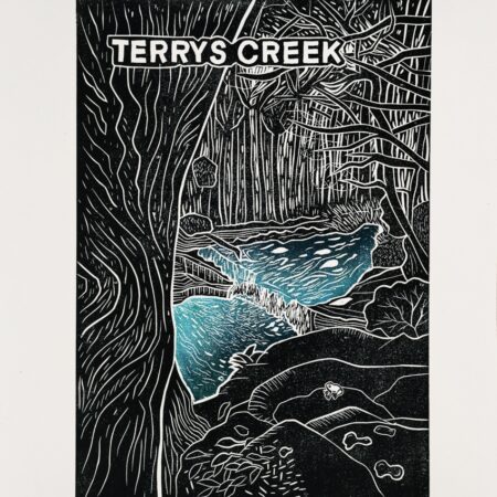 Terrys Creek Original Linocut Print
