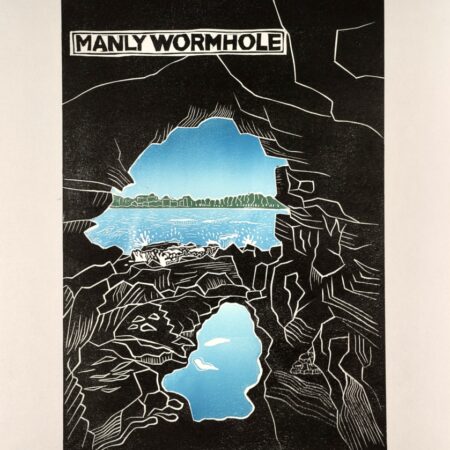 Manly Wormhole Original Linocut Print