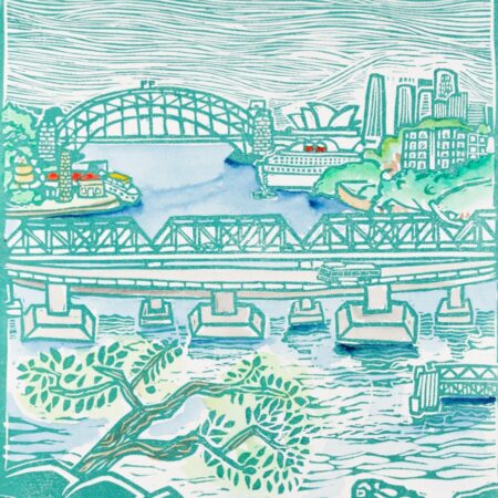 Iron Cove Outlook Original Linocut Print