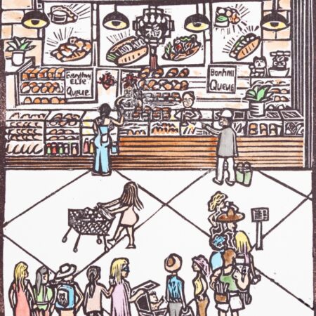 Top Ryde Bakers House Original Linocut Print