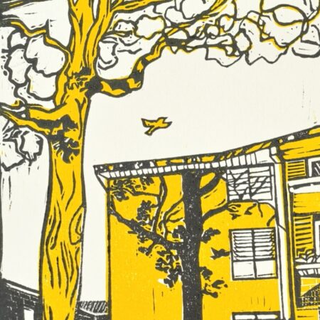 Shadow Show on Oxford St Original Linocut Print