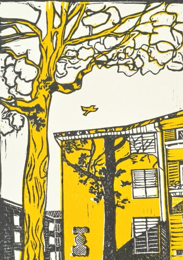 Shadow Show on Oxford St Original Linocut Print