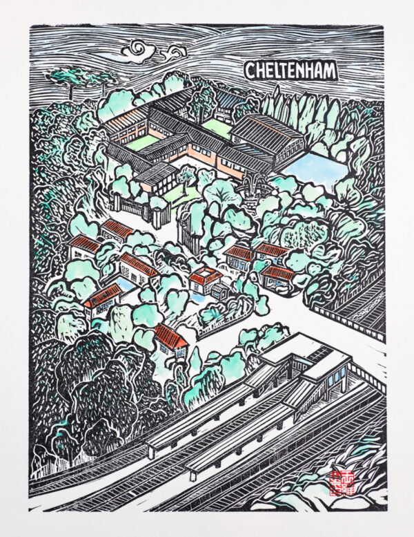 Cheltenham Original Linocut Print