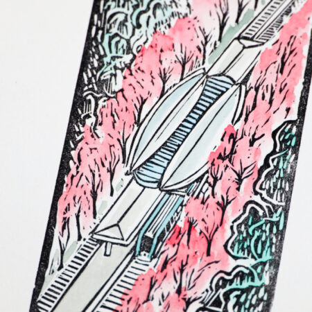 Cherrybrook Metro Station Original Linocut Print