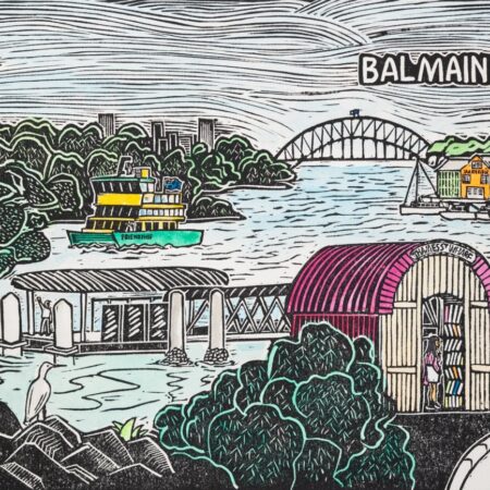 Balmain Wharf Original Linocut Print