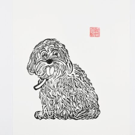 Cavoodle Dog Linocut Print – Furry Friends Series