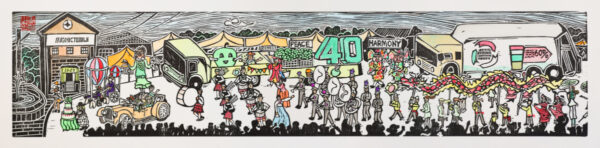 Granny Smith Festival Original Linocut Print