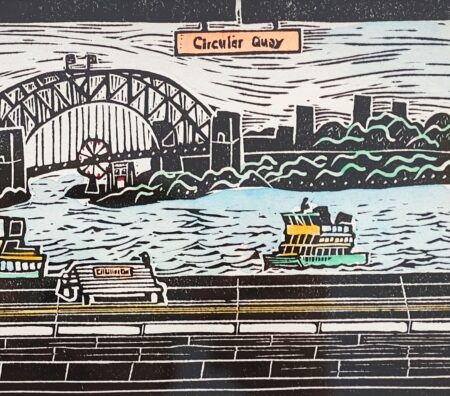 Circular Quay Original Linocut Print