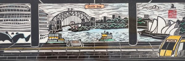 Circular Quay Original Linocut Print