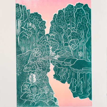 Devlins Creek Original Linocut Print