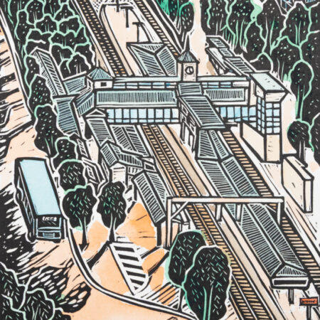 Pennant Hills Station Original Linocut Print