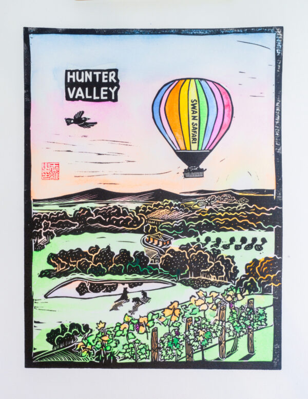 Hunter Valley Original Linocut Print