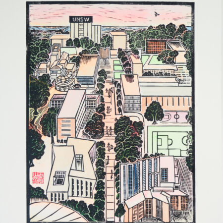UNSW Kensington Campus Original Linocut Print
